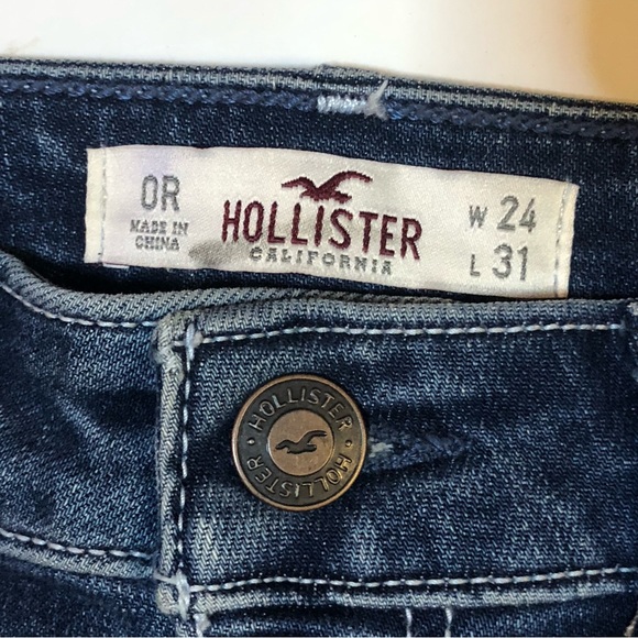 Hollister High Rise Super Skinny Jeans with Patches 0 / 24 - Picture 8 of 12